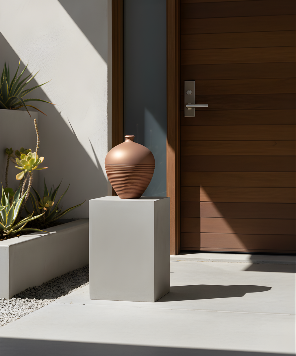 Metallic Striped Vase