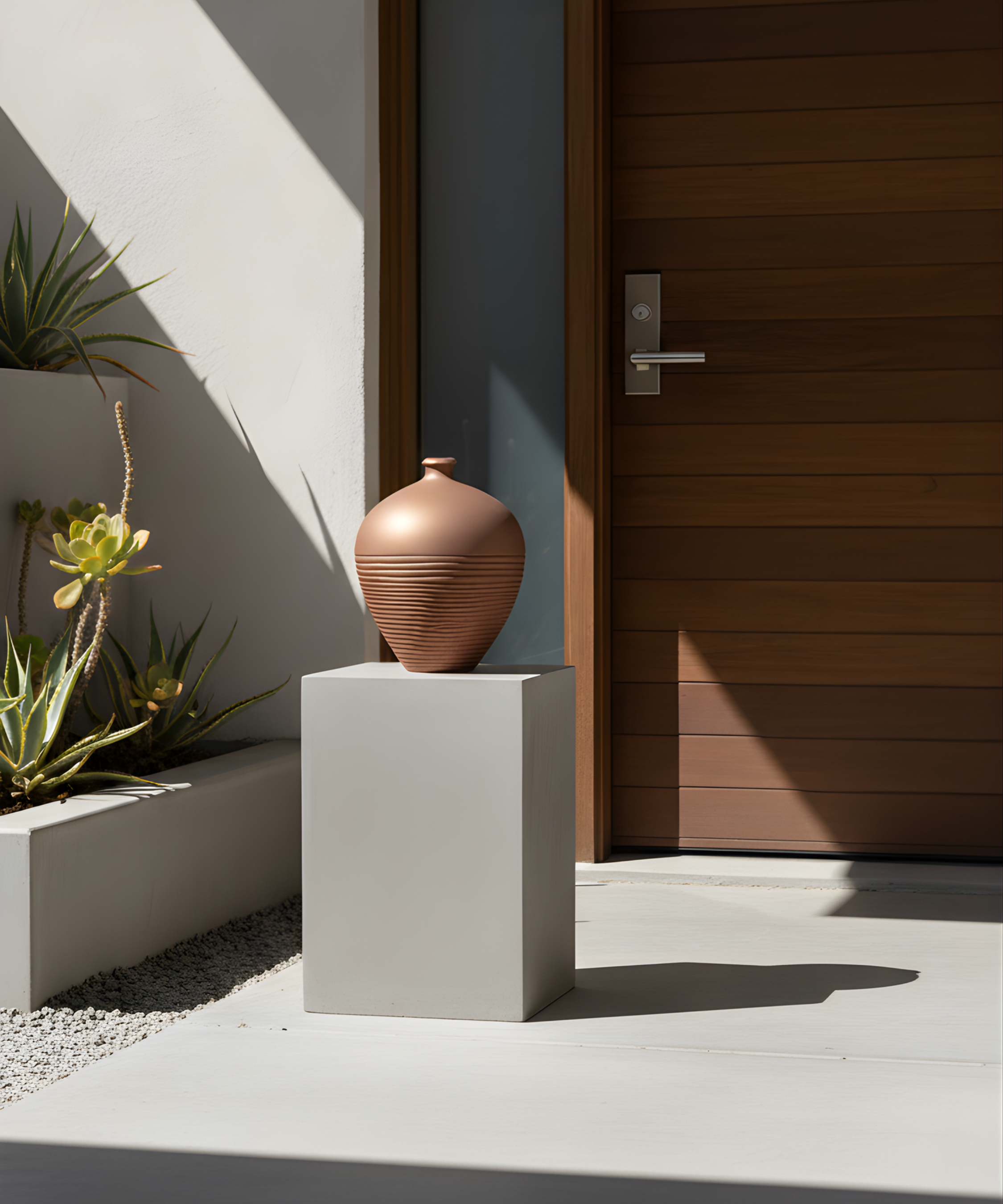 Metallic Striped Vase