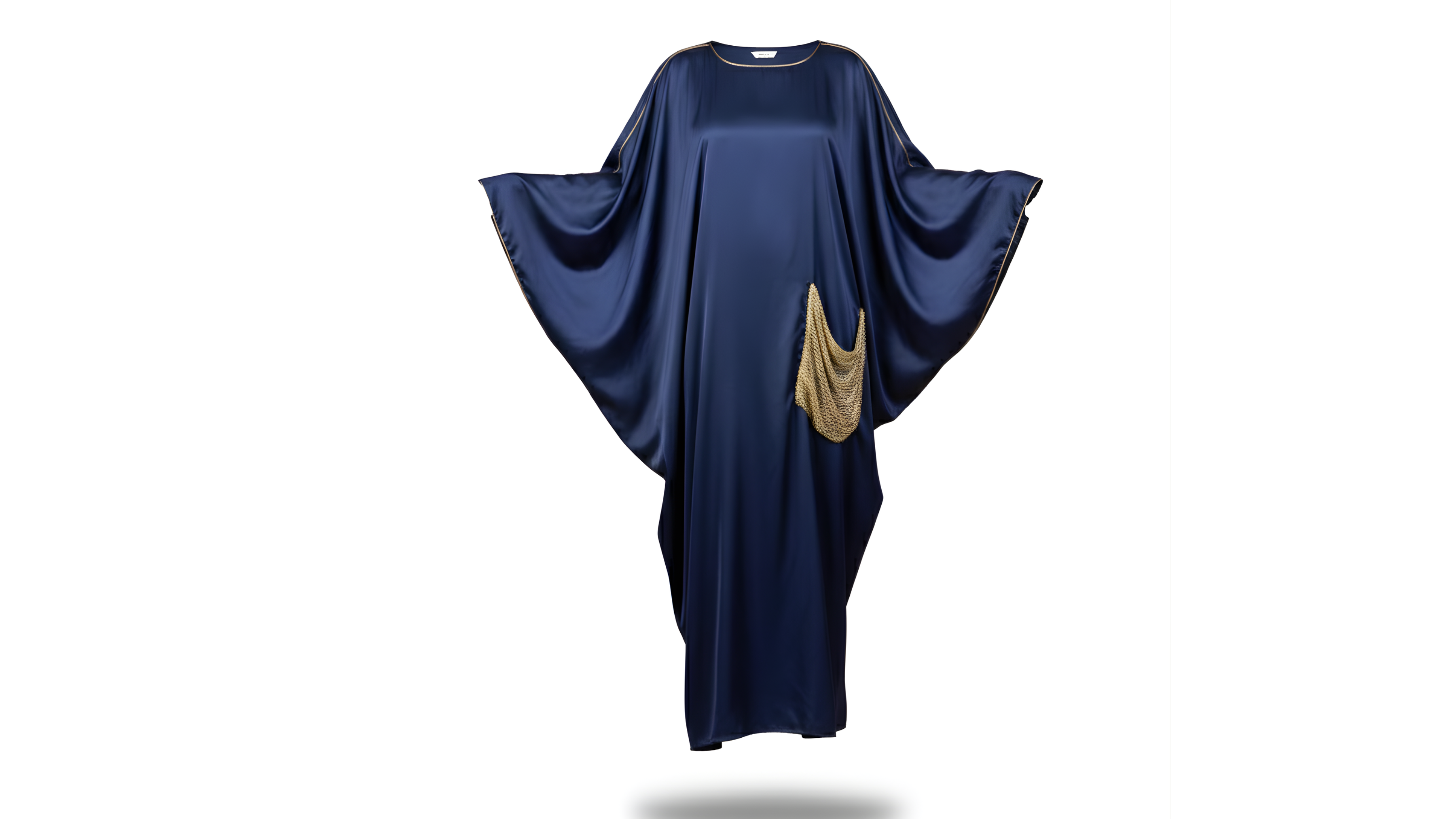Gold Pocket Midnight Blue Robe Dress