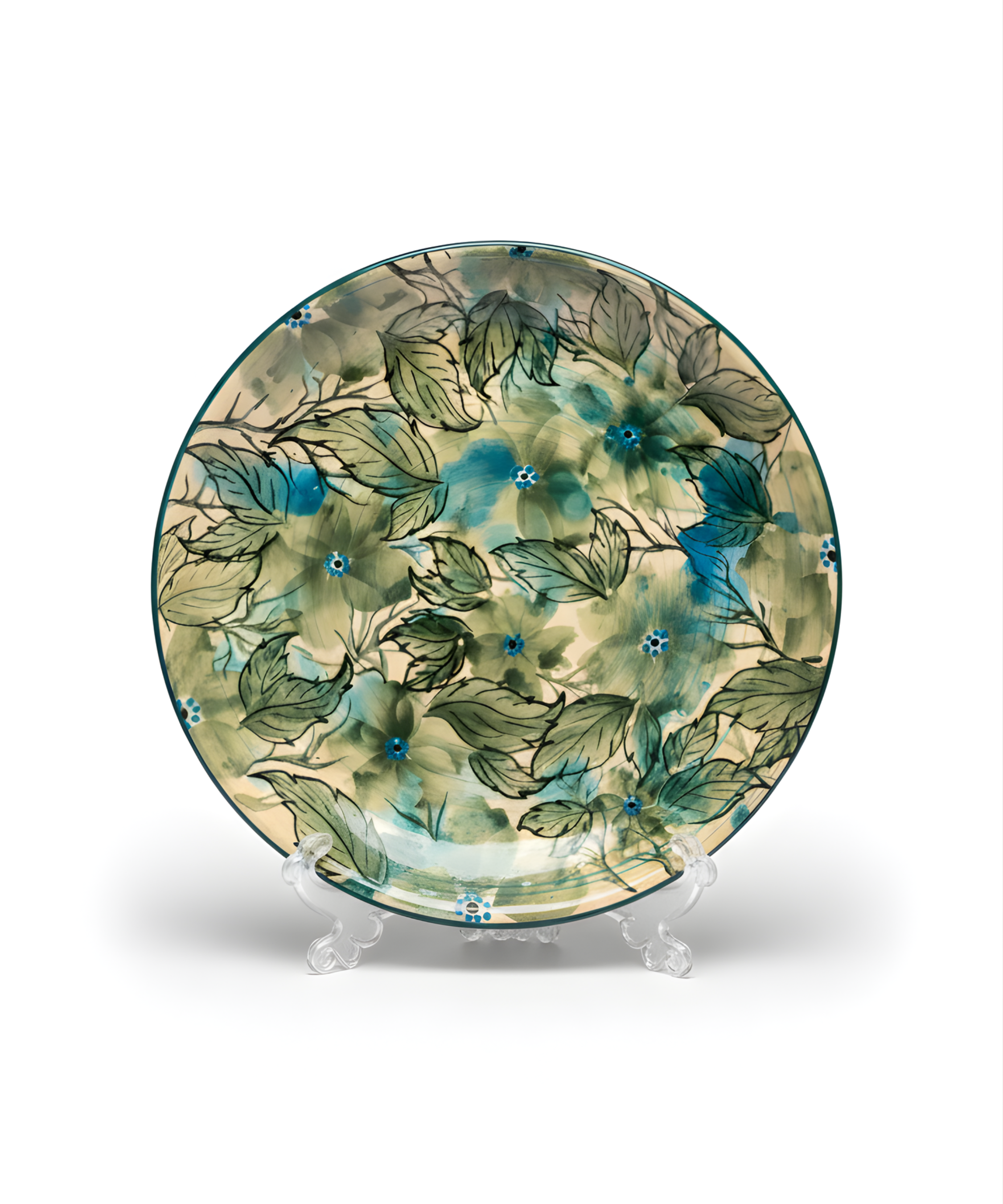 Flower Splash Green Plate